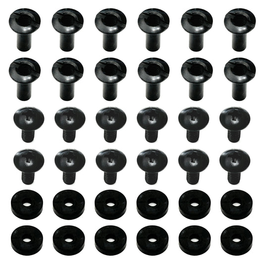 Black Chicago Screws, 1/2" Posts & 1/2" Screws, 12 Sets - for DIY Kydex Gun Holsters