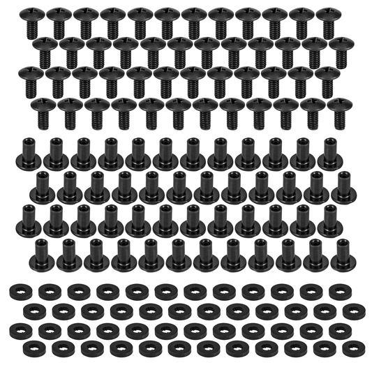 Black Chicago Screws, 1/2" Posts & 1/2" Screws, 48 Sets - for DIY Kydex Gun Holsters