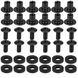Black Chicago Screws, 12 Sets - for DIY Kydex Gun Holsters, 3/8 Inch