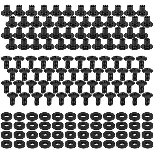 Black Chicago Screws, 48 Sets - for Kydex Gun Holsters, 3/8 Inch