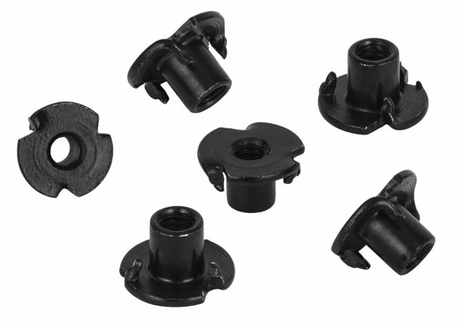 Black 3-Prong T-Nuts, 1/4 Inch, 100 Pack - image 1