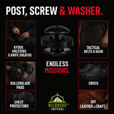 Black Chicago Screws, 48 Sets - for Kydex Gun Holsters, 1/4 Inch