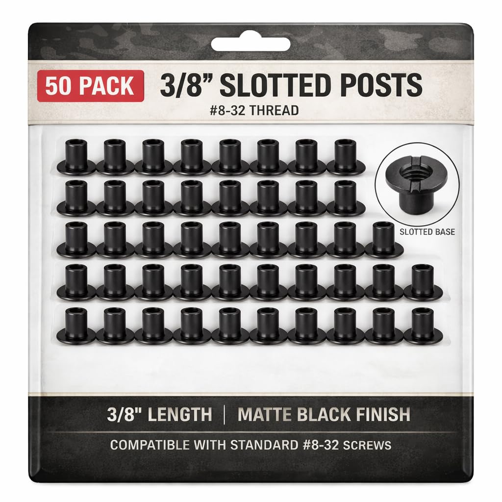 Black Slotted Screw Posts, 3/8 Inch, #8-32, 50 Pack - image 1