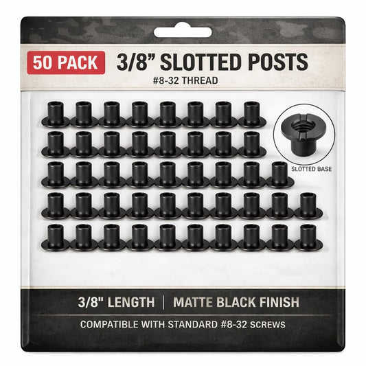 Black Slotted Screw Posts, 3/8 Inch, #8-32, 50 Pack - image 1