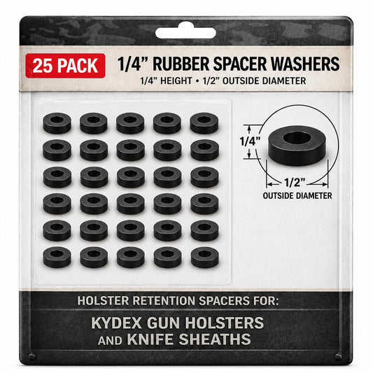 Black Rubber Spacer Washers, 1/2 Inch Thick, 25 Pack - image 1
