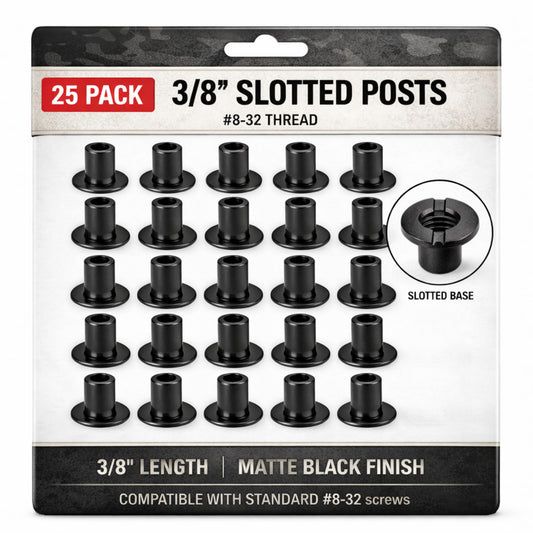 Black Slotted Screw Posts, 3/8 Inch, #8-32, 25 Pack - image 1