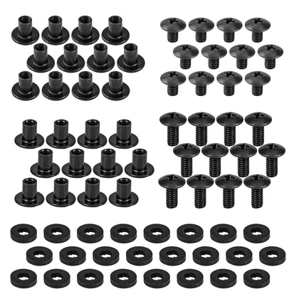 Black Chicago Screws, 72 Assorted Pieces of 1/4 & 3/8 Inch - for DIY Kydex Gun Holsters