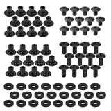 Black Chicago Screw Assortment with Posts & Rubber Washers, 1/4 & 3/8 Inch, 72 Pieces