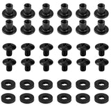 Black Chicago Screws with Posts & Rubber Washers, 1/4 Inch, #8-32, 12 Sets