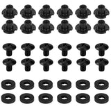 Black 3 Prong T-Nuts, 1/4 Inch, 12 Sets for DIY Leather Gun/Knife Holsters