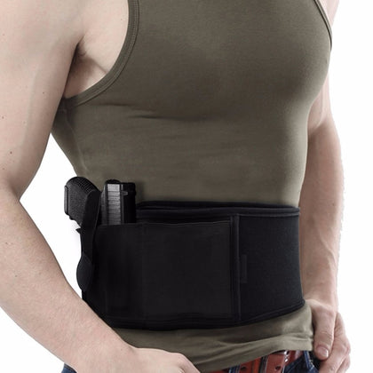 Belly Band Holster for Concealed Carry-Gun Holster Universal Fit for Pistols and Revolvers - Glock, Smith Wesson, Taurus, Ruger, and More - Breathable Neoprene Waistband Holster